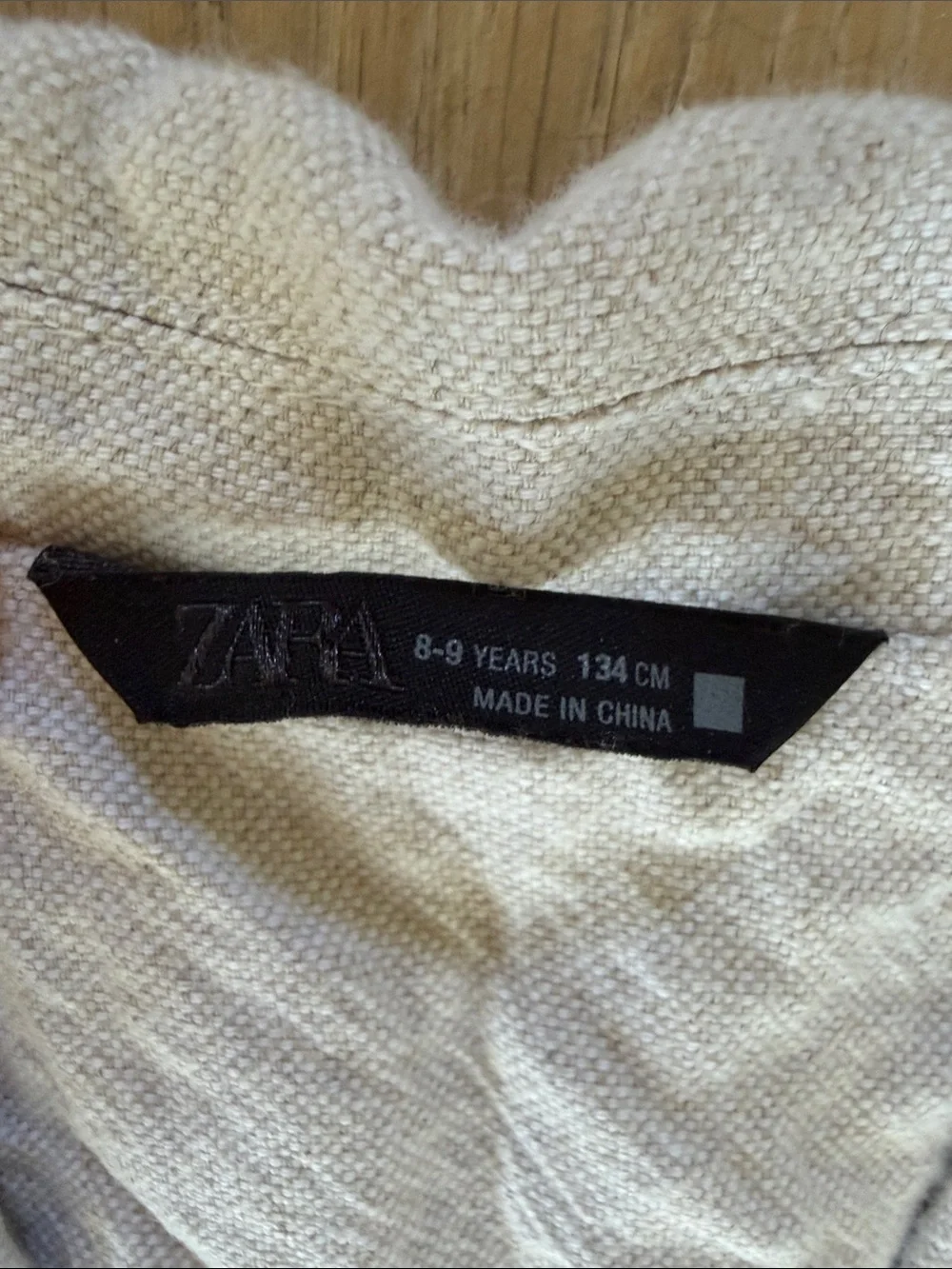 Zara Boys Light Beige Linen Suit Jacket and Trousers